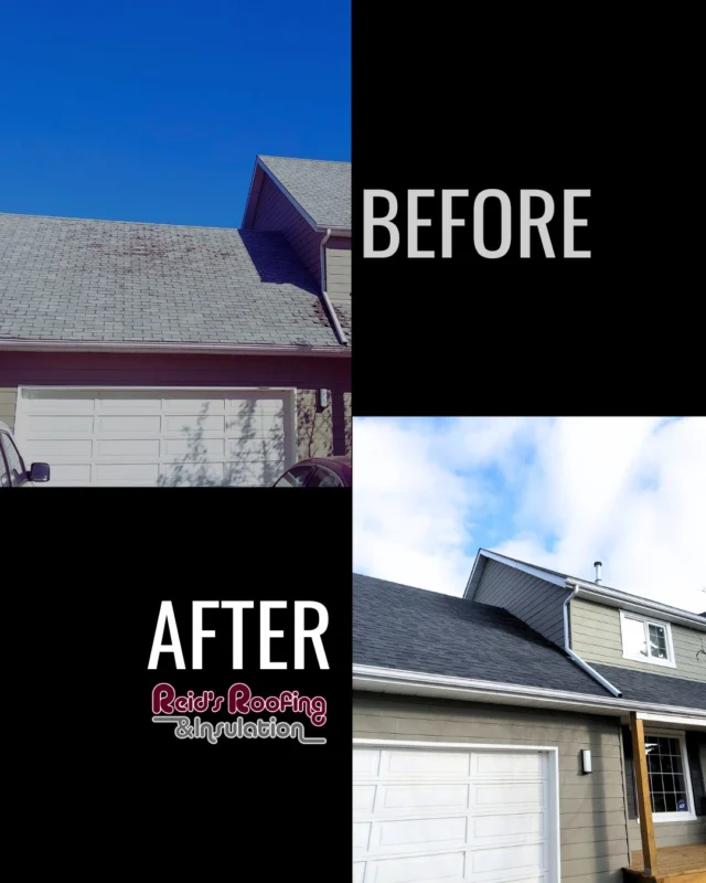 🛠️ Before & After 🏡
From worn-out to watertight — this home just got a major upgrade with a Malarkey Vista roof in Midnight Black!

Not only does it look amazing, but this roof also brings long-term protection, performance, and peace of mind. Malarkey shingles are built to last and designed to help reduce air pollution with every roof.

✅ High-performance durability
✅ Class 3 impact resistance
✅ Smog-reducing granules
✅ Stunning curb appeal

📍 Proudly installed by the experts at Reid’s Roofing & Insulation.

When it comes to your roof, trust the experts.

📲 Call: 780.460.5866
🔗 See our Link in our bio to book your free quote! 

@malarkeyroofingproducts 
#BeforeAndAfter #MalarkeyVista #MidnightBlack #ReidsRoofing #RoofTransformation #EdmontonRoofing #SmogReducingShingles #BuiltForCanada #TrustTheExperts #QualityCraftsmanship